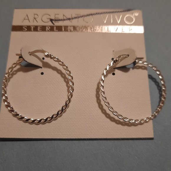 Argento Vivo silver hoops earrings - Picture 1 of 3